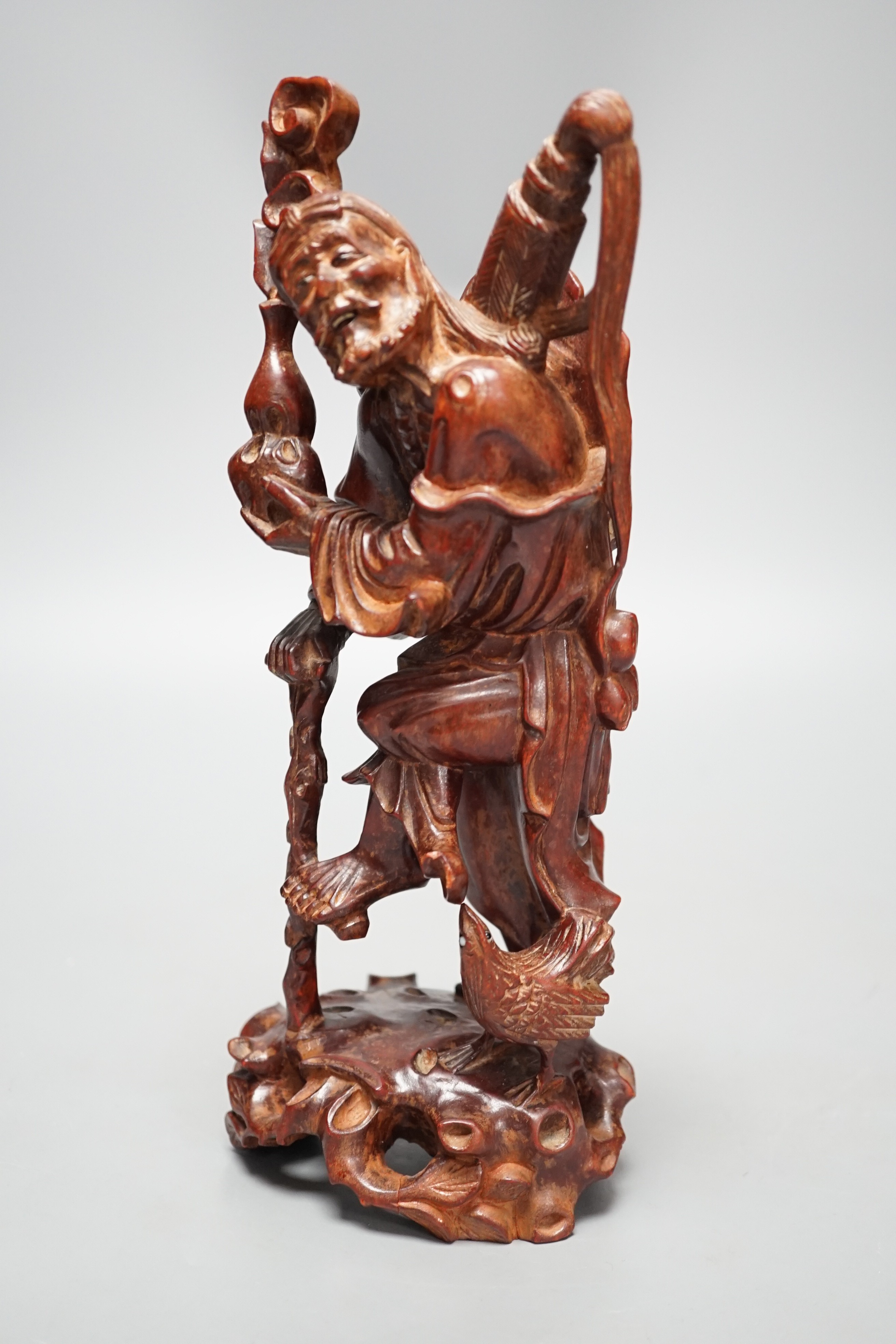 A Chinese hardwood figure of Li Tieguai 26cm